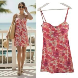 Tommy Bahama Sundress Women's Sz L Multicolor Floral Tropical Mini Stretch Knit